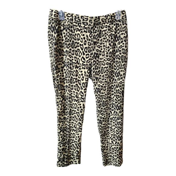 ANN TAYLOR Leopard Trouser Pant - Size 10 - Picture 1 of 9